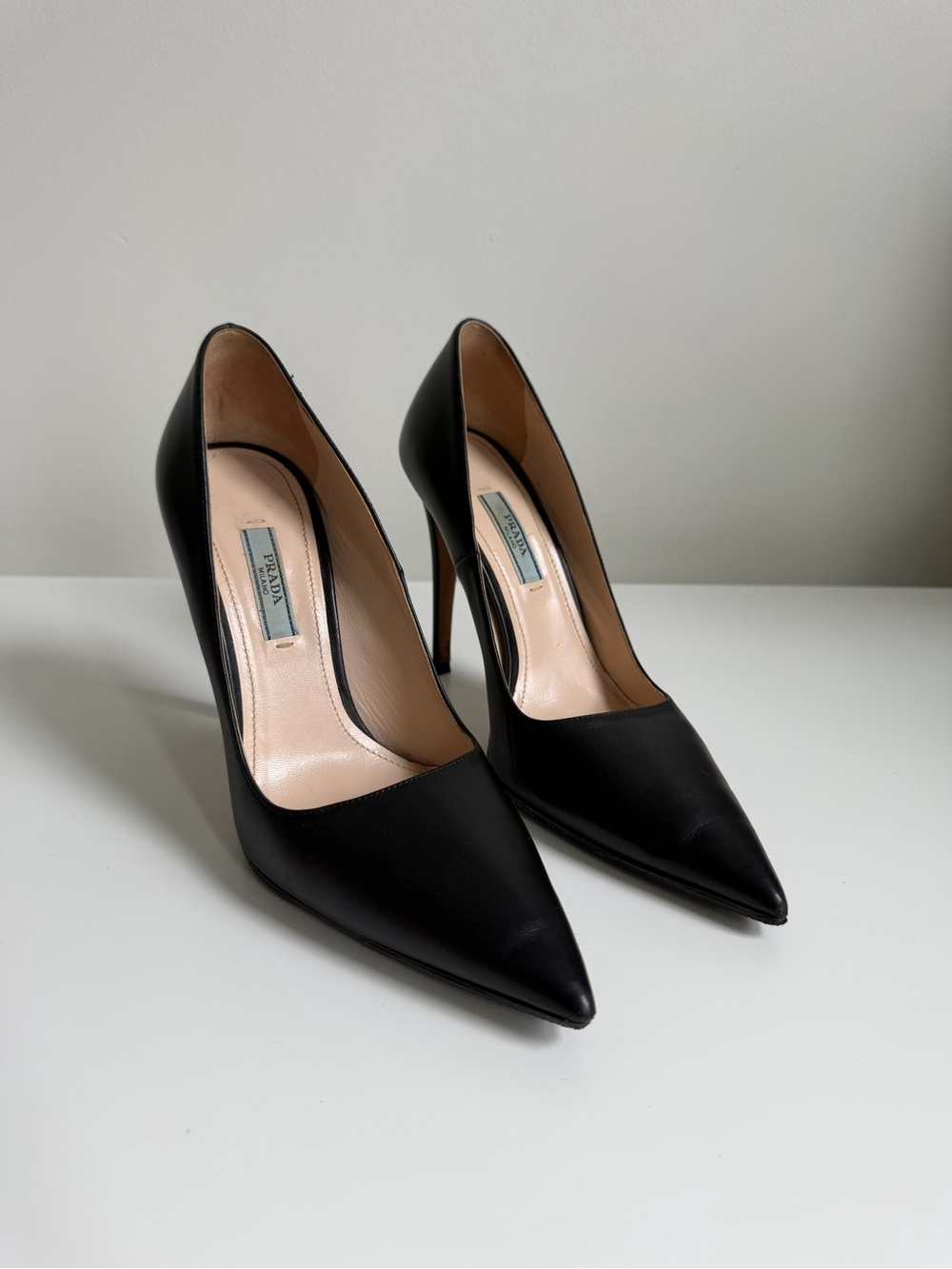 Prada Black Pointed-Toe Stiletto Pumps